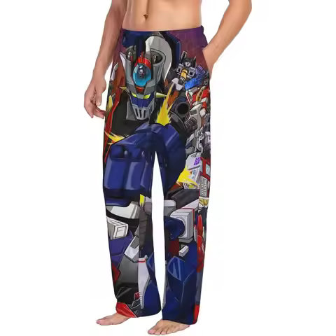 Custom Mazinger Z Mad Robot Grendizer Anime Manga Men Pajama Pants Lounge Sleep Sleepwear Bottoms wi
