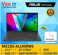 Asus VivoBook 15 OLED M513U-AL1459WS 15.6'' FHD Laptop (R7-5700U, AMD RADEON, 8GB, 512GB SSD, ATI, W11+OPI ) Free Bag