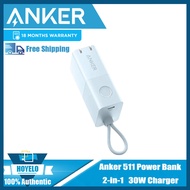 Anker A1634เครื่องชาร์จ30W 2-In-1แบตเตอรี่และเครื่องชาร์จติดผนัง USB คู่5000MAh ชาร์จเร็วแบตเตอรี่ปลั๊กพับได้ชาร์จสำหรับ iPhone, iPad, Android, Samsung Galaxy และอีกมากมายมีการรับประกัน12เดือน