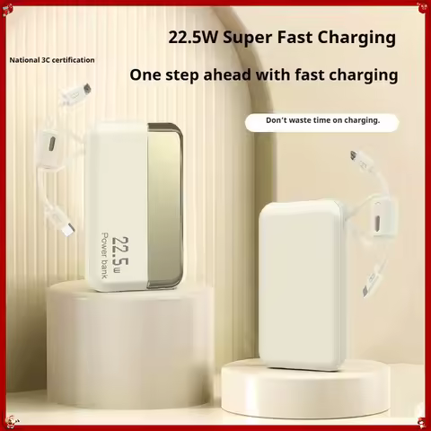 37Wh 10000mAh for Built-in Cable Fast Charging 3C Certified Custom Logo Gift Power Bank Ultra Slim P