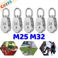 Single Pulley Stainless Steel M25 M32 Single Pulley Block Wire Rope Hanging Wire Rope Towing Wheel