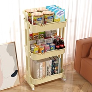 ST-🚢Trolley Rack Household Multi-Layer Bedroom Storage Rack Floor Bathroom Kitchen Mobile Snack Toy Trolley