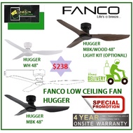 FANCO HUGGER 48INCH LOW DC CEILING FAN 188MM HIGH ONLY / FREE EXPRESS DELIVERY