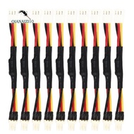 10PCS 3PIN Reduce PC Fan Speed Noise Extension Resistor Cable Wire 3 Pin Male to Female Connector fo