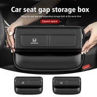 Car Seat Gap Storage Bag Leather Filler Gap Comes With Three Pockets Interior Accessories for Honda Fit Jazz Transalp CBR HRV cb500x Odyssey Vezel Pilot