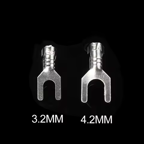 100pcs 3.2mm 4.2mm Y-shape Terminal Fork Spade Terminal Lug Wire Naked Connector Y-Type Bare cold-pr