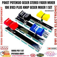 1 Set Fader Mixer Slide Potentiometer Plus Stereo Knob 7.5 cm 10k B103 Original Mixer BEHRINGER