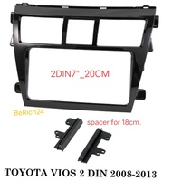 กรอบจอแอนดรอยด์ หน้ากากวิทยุ หน้ากากวิทยุรถยนต์ TOYOTA VIOS BELTA ปี 2008-2012 สำหรับเปลี่ยนเครืองเล่น แบบ2DIN7"_20cm. หรือแบบ2DIN7"_18cm.โดยเสริมปีกข้างวิทยุ หรือเป็นจอ android 7"