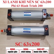 Xi Lanh Khí Nén Vuông SC63x200 Phi 63mm Hành Trình 200mm