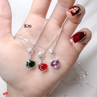 Dây chuyền nữ bạc thật treo mặt hồ ly đá đủ màu may mắn tình duyên - THJ Cam kết bạc chuẩn giá tốt k