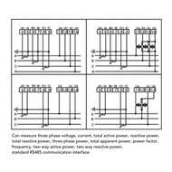 3 Phase Digital Ammeter 3 Phase Ammeter AC220V High Accuracy R5485 Communication ABS Flame Retardant
