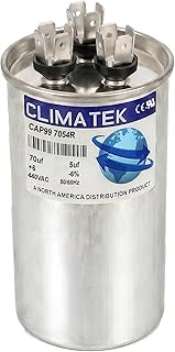 ClimaTek Round Capacitor - fits Goodman # CAP050700440RTP | 70/5 uf MFD 370/440 Volt VAC