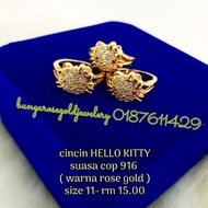 🔥Cincin HELLO KITTY (warna rose gold) Suasa Cop 916🔥