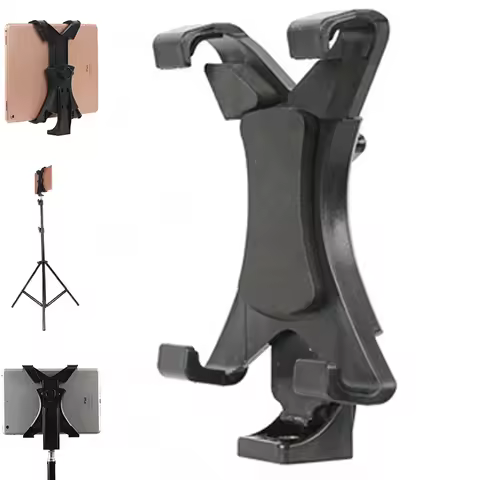 Universal Tablet Tripod Mount Clamp With 1/4"Thread Adapter For iPad For Galaxy Tablet Phone Bracket