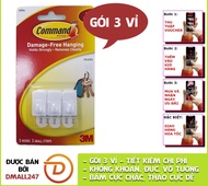 Bộ 3 móc treo tường cường lực siêu dính 225g Command 3M 17502 - Dmall247 móc dán tường siêu dính bền