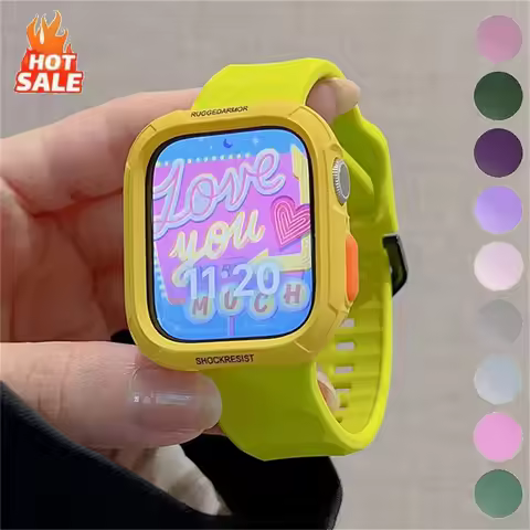 Liquid Silicone Watch Band + TPU Case For Apple Watch Ultra 2 3 49mm S11 S10 46mm 42mm 38 40 41 44 4