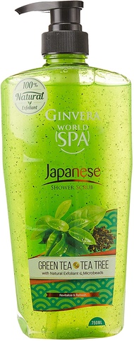 Ginvera World Spa Japanese Shower Scurb Green Tea andTea Tree, 750 ml