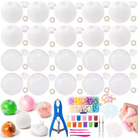 28PCS Blank Stress Ball Skin Empty Stress Ball DIY Kit Vacuum Squishy Stress Ball with Empty Skin Ba