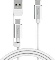 TrsmVise Car Carplay Cable for iPhone 15/16,2 in 1 60W Braided USB C to USBC Fast Charging Cord, USB