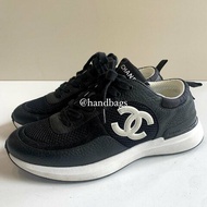 CHANEL 白CC 休閒鞋 運動鞋 增高 牛皮 EU38.5 黑色