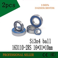 2pcs 163110-2RS si3n4 balls hybrid ceramic ball bearing 16x31x10mm