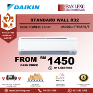Daikin 1.5HP Wall R32 Standard Non-Inverter (With Built-in Wifi Controller) FTV35PB/F