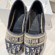 Dior Granville 麻底帆布鞋 經典老花深藍 尺寸36（二手）
