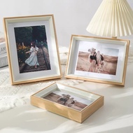 Photo Frame Minimalist 3.5x5 4x6 5x7 Inches Wooden Modern Design With Mirror + Stand + Wall Hanging 