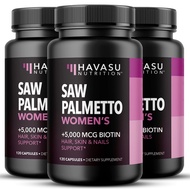 【Saw Palmetto + Biotin】Women's Supplement l DHT Blocker l Women's Blocking and Prevention of Hair Lo