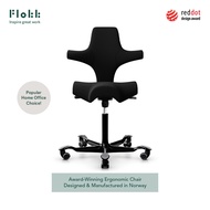 HAG Capisco 8106 - Ergonomic Office Chair by Flokk - Black Fabric - 10 Year Warranty