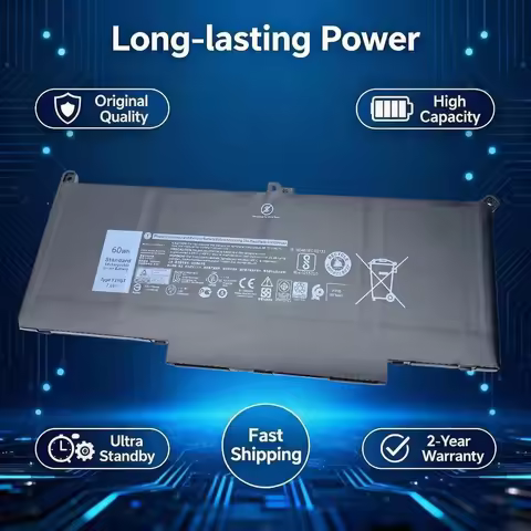 New F3YGT DJ1J0 Laptop Battery For Dell 2X39G Latitude 12 7000 7280 7290 E7280 E7290 E7390 13 7000 E