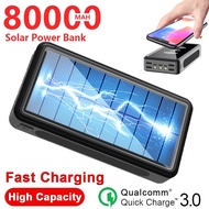 80000Mah Wireless Portable Solar Power Bank Fast Charger Powerbank Outdoor Travel Emergency Charger For
