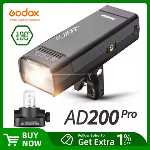 Godox AD200Pro Outdoor Flash Light 200Ws TTL 2.4G 1/8000 HSS 0.01-1.8s Recycling with 2900mAh Batter
