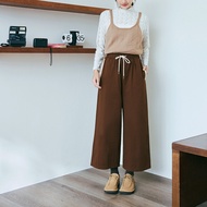 OB Japanese Pure Cotton Contrast Color Lotus Leaf Waist Drawstring Casual Trousers < BA7892 >