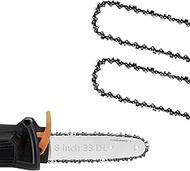 8 inch Bar Length Chainsaw Chain Replacement, 33 Drive Links, 3/8" LP Pitch, 050" Gauge Fits for Pou