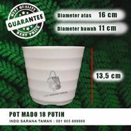 Pot MADO PUTIH 18 Pot Tanaman Pot Bunga Pot Plastik Ukuran 18