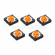 Tact Switch 12 * 12 * 7.3mm Square Head Yellow/Black Non-Positioning Column B3F-4055 Straight Plug 4