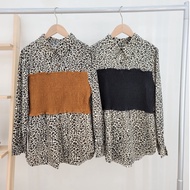 F Fake Two-Piece Leopard Print Shirt