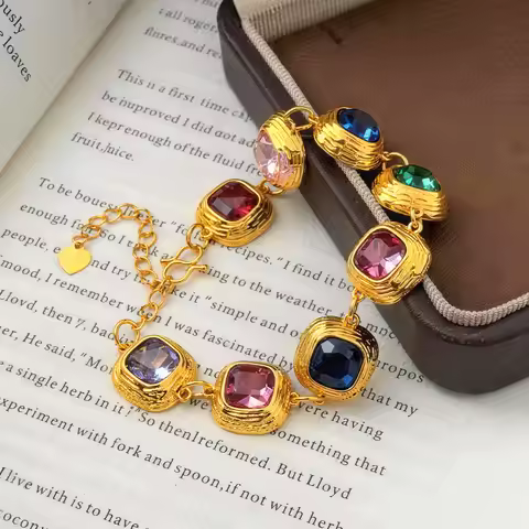 Luxury 24K 9999 Pure Gold real gold Women's colored diamond sugar bracelet
