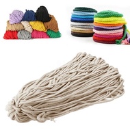5mm 100yards DIY Thread String Braided Colored Macrame Cord Cotton Rope Craft Supplies Twisted