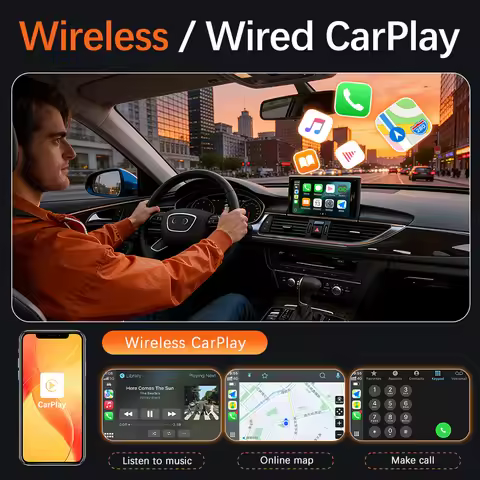 SAZYAUTO Wireless CarPlay Interface for Audi A6 A7 S6 S7 MHI2 2016-2018 with AirPlay Mirror Link Car