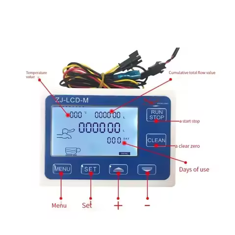 Digital Water Flow Meter Hall Flow Sensor Flow Device Indicator Counter Thermometer Display Quantita