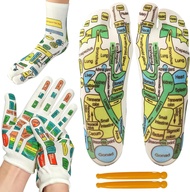 Reflexology Socks and Gloves Tool Set,Hand Spa Reflexology Tools,Reflexology Acupressure Socks, Glov