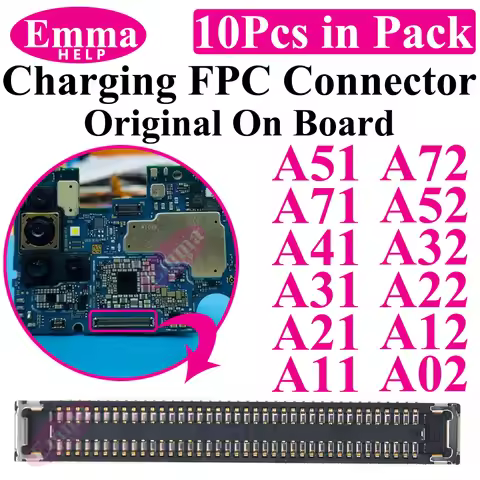 10cs USB Charging FPC Connector For Samsung A51 31 A71 A41 A21 A52 A32 A22 A12 A72 A02 Charger Plug