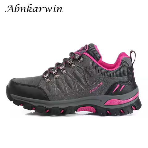 Autumn Spring Women Outdoor Leather Trekking Hiking Shoes Woman Mountain Sneakers Treking Walking Ca