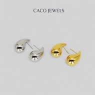 CACO 18K Gold Vermeil Earrings on 925 Sterling Silver "Raindrop" (1 Pair)