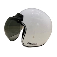 Helm Bogo JM Retro List Chrome Wanita Pria Dewasa Paket Kaca