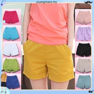 Plain Casual Elastic Waist Pocket Roll Up Shorts L20D064 (Khaki/Black/Tan)