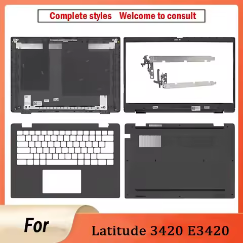New For Latitude 3420 E3420 P144G Laptop LCD Top Cover Back Cover Front Bezel Hinges Palmrest Upper 