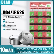 High Quty AG4 LR626 1.55V Alkne Watch Baery 377 SR626 177 626A 377A CX66W For Toy Calculator Car Key Clock Buon Cell
